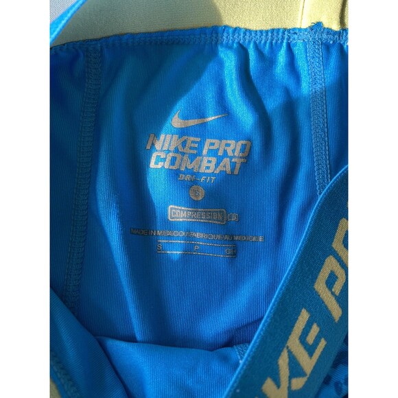 Nike Pro Combat Womens Compression Crop Leggings Size S Blue Leopard Gym Running - Picture 5 of 11